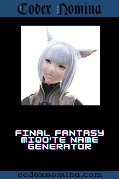 Origins of Miqo'te Names