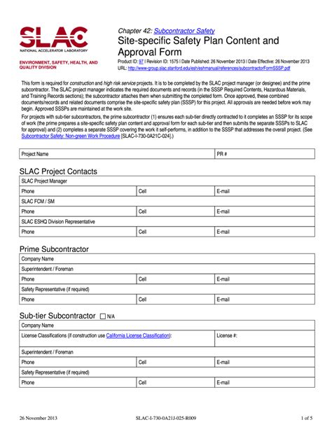 Osha Safety Plan Template Free