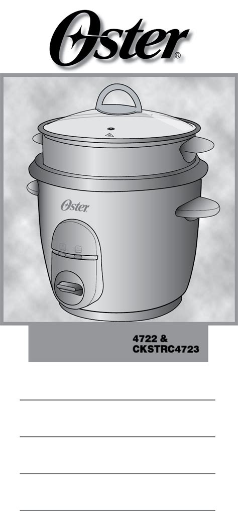 Oster Rice Cooker 4722 User Manual Ebook Doc
