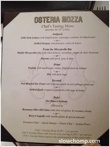 Osteria Mozza Menu: 50+ Dishes to Delight Your Taste Buds