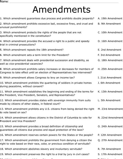 Our Amendments At Work Answer Key Doc