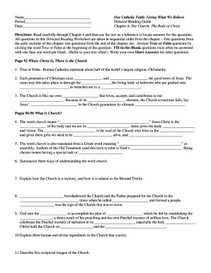 Our Catholic Faith Ch 8 Directed Answers PDF