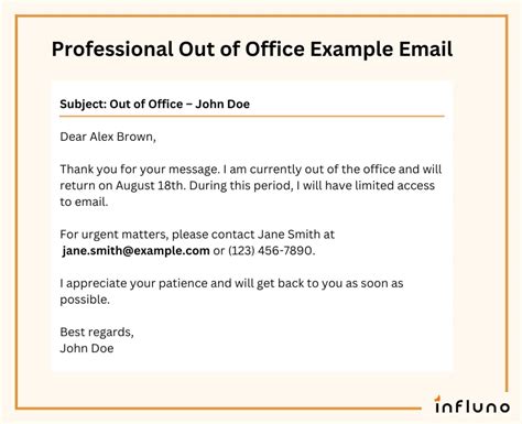 Out Of The Office Template