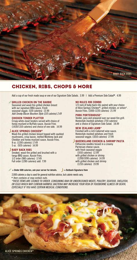 Outback Menu Printable