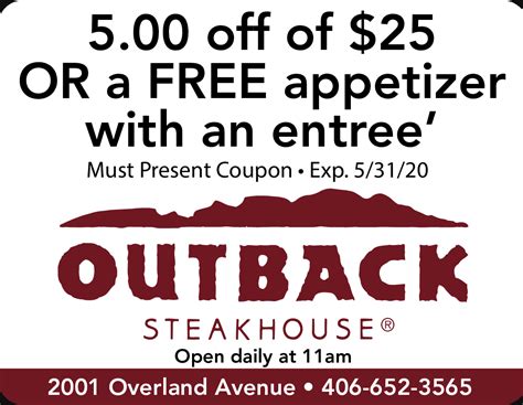 Outback Steakhouse Coupons Printable