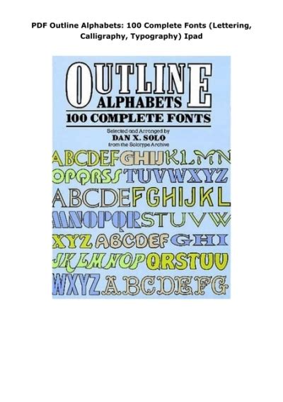 Outline Alphabets 100 Complete Fonts Lettering Calligraphy Typography Kindle Editon