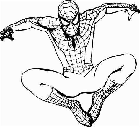 Outline Drawing of Spider-Man with Drawings of Spider-Man