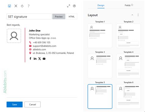 Outlook Signature Template Free