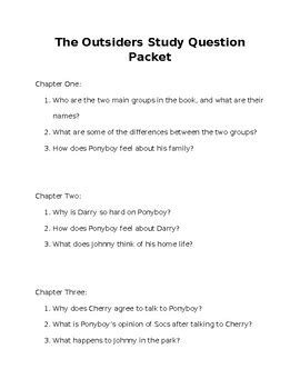 Outsiders Packet Answer Key Reader