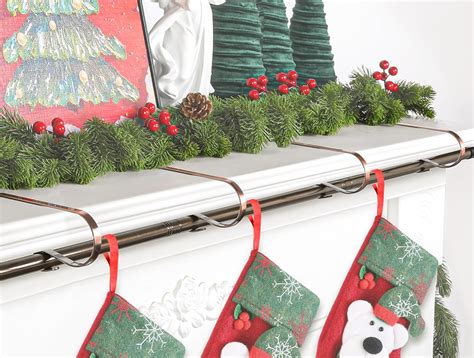 Over-the-mantel stocking hangers: