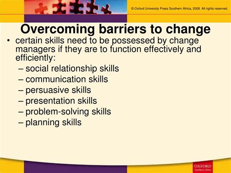 Overcoming Barriers to Change