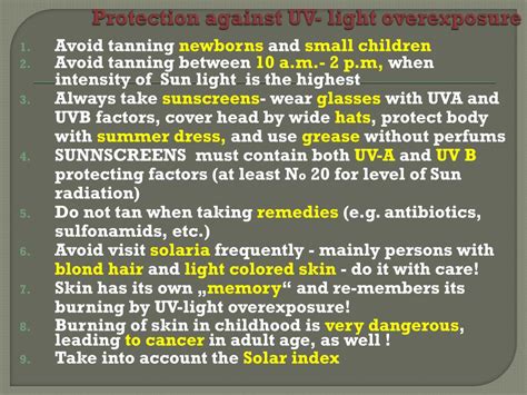 Overexposure to UV Light: