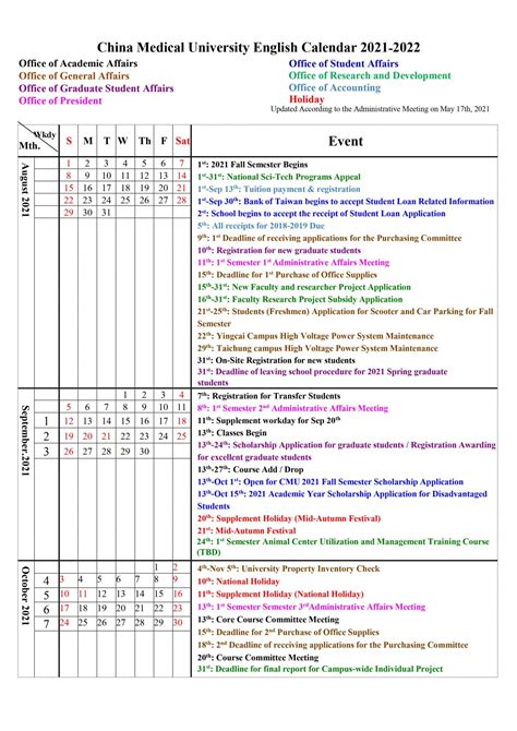 Overview of CMU Calendar