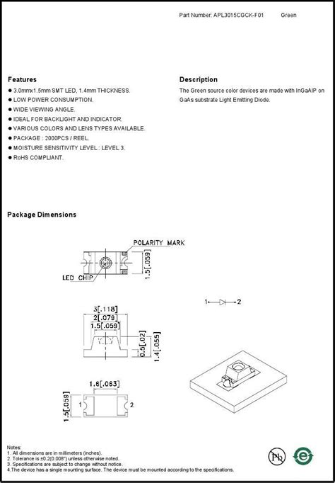 Overview of the APL3015CGCK-F01