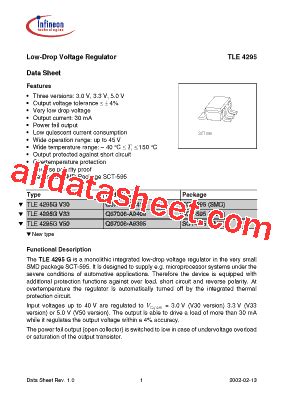 Overview of the TLE4295GV50