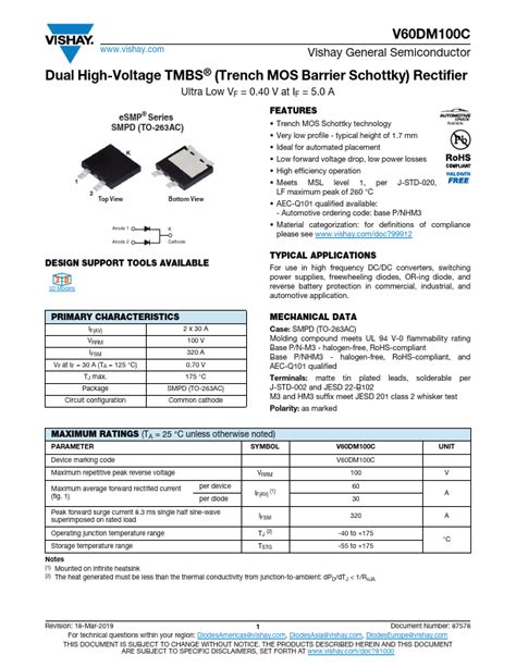 Overview of the V60DM100C-M3/I