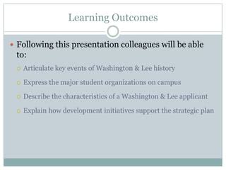 Overview of the Washington and Lee University Applicant Portal