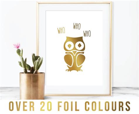 Owl Town Gold Foil Coloring Poster Reader