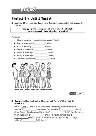 Oxford Project 4 Unit 1 Test Answers PDF