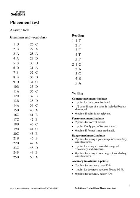 Oxford University Press Solutions Test Answer Key Kindle Editon