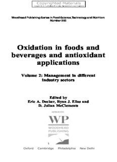 Oxidation in Foods and Beverages and Antioxidant Applications Vol. 2 Management in Different Indust Epub