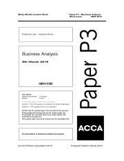 P3 Business Analysis Mock Exam Answers 2013 Doc