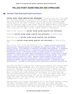 PALJAS STUDY GUIDE IN ENGLISH Ebook Epub