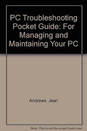 PC Troubleshooting Pocket Guide Third Edition Doc