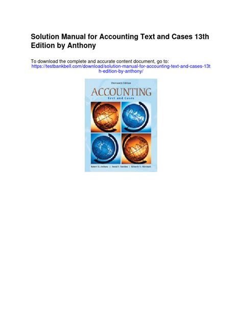 PDF ACCOUNTING TEXT AND CASES 13TH EDITION PDF