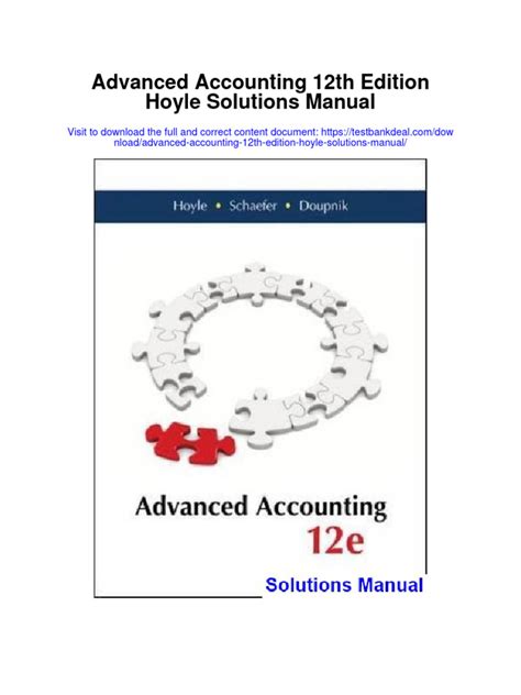 PDF Advanced Accounting Hoyle 12th Editiion Solutions PDFs Epub