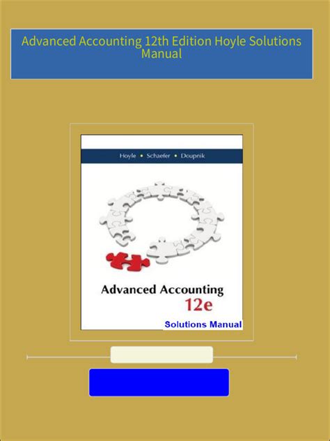 PDF Advanced Accounting Hoyle 12th Editiion Solutions PDFs Epub