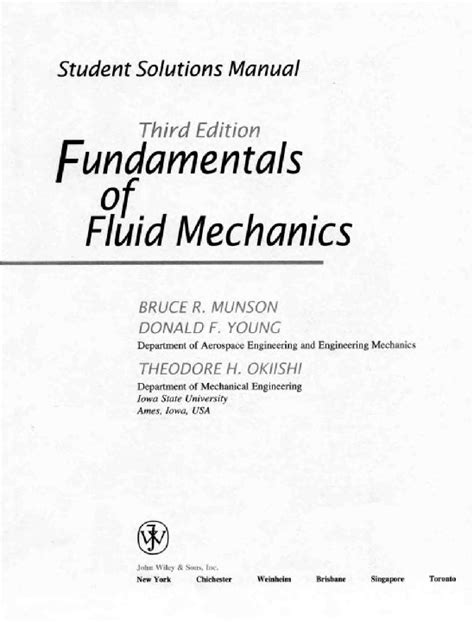 PDF Fundamentals of Fluid Mechanics Student Solutions Manual Kindle Editon