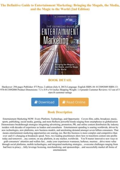 PDF The Definitive Guide to Entertainment Marketing ghhpdf Doc