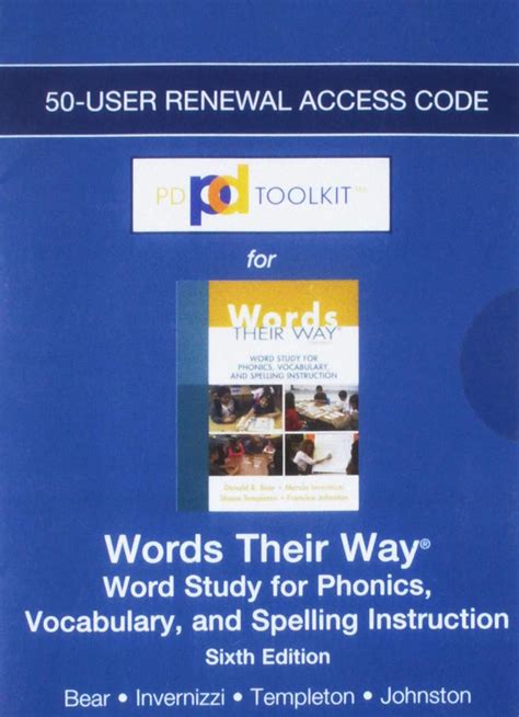 PDToolkit Renewal Access Card for Words Their Way Word Study for Phonics Vocabulary and Spelling Instruction Words Their Way Series Epub