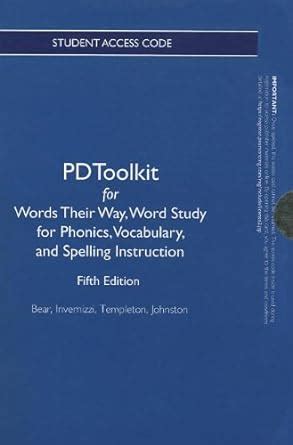 PDToolkit Standalone Access Card for Words Their Way Word Study for Phonics Vocabulary and Spelling Instruction Reader