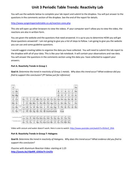 PERIODIC TRENDS REACTIVITY LAB ANSWER KEY Ebook Reader