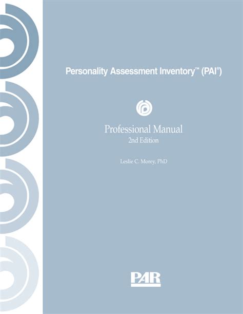 PERSONALITY ASSESSMENT INVENTORY MANUAL Ebook Kindle Editon