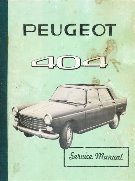 PEUGEOT 404 WORKSHOP MANUAL Ebook PDF