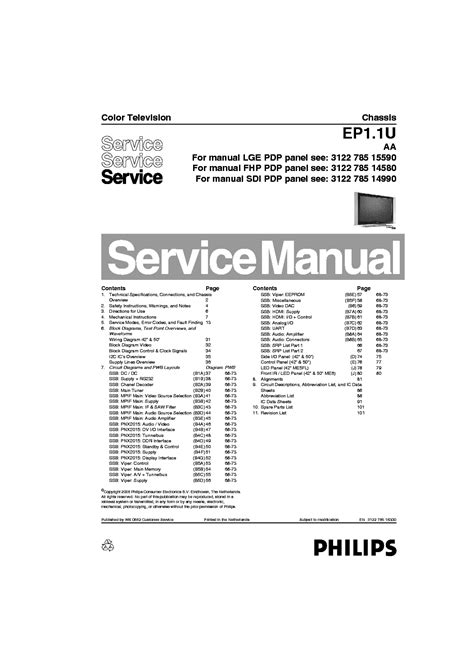 PHILIPS 42PF5321D 37 SERVICE MANUAL Ebook PDF