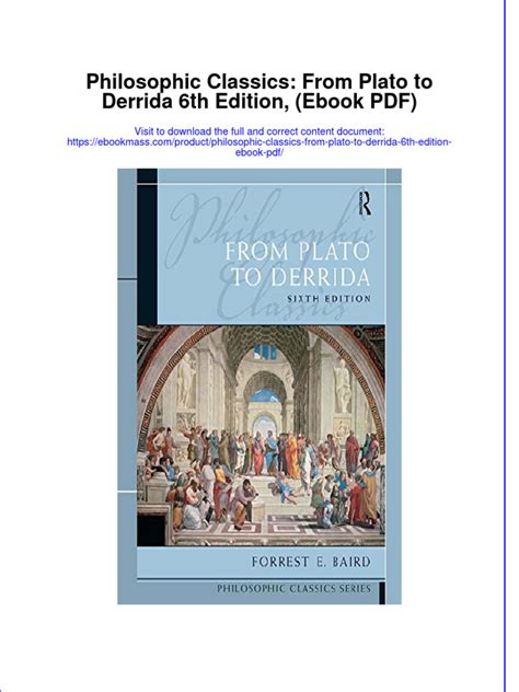 PHILOSOPHIC CLASSICS 6TH EDITION FROM PLATO TO DERRIDA PDF BOOK Epub