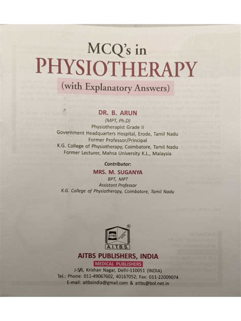 PHYSIOTHERAPY MCQ QUESTIONS AND ANSWERS Ebook Doc