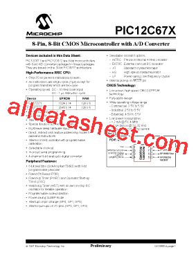 PIC12C671-04/P: The 8-Bit Baseline Micros with 2K Flash