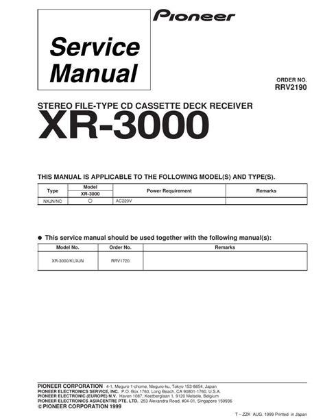 PIONEER XR 3000 MANUAL Ebook Epub