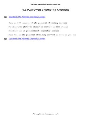 PLATOWEB CHEMISTRY ANSWERS Ebook PDF