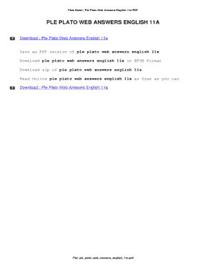 PLE PLATO WEB ANSWERS Ebook PDF
