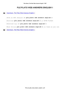 PLE PLATO WEB ANSWERS Ebook PDF