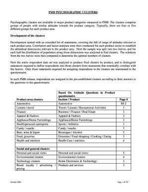 PMB Psychographic Clusters - Print Measurement Bureau PDF Doc