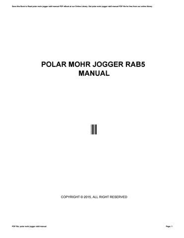 POLAR MOHR JOGGER RAB5 MANUAL Ebook Kindle Editon