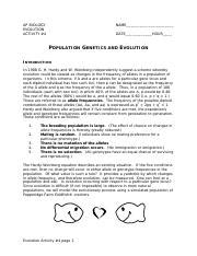 POPULATION GENETICS LAB ANSWERS KIM FOGLIA Ebook Doc