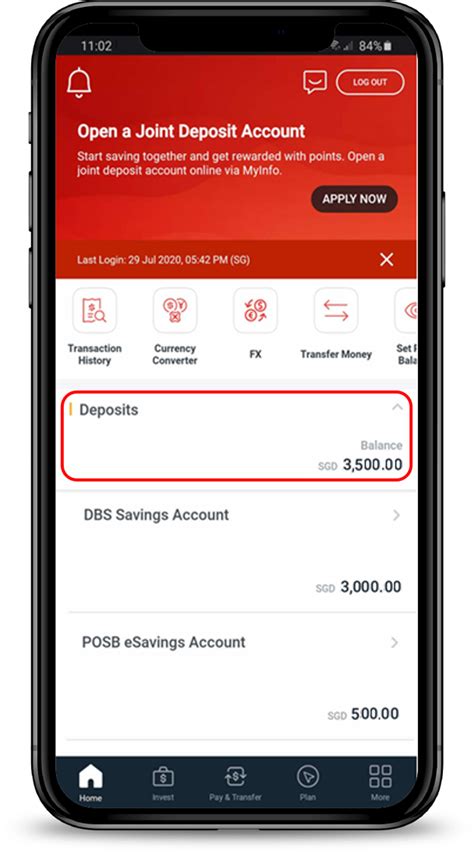 POSB Bank Account Balance
